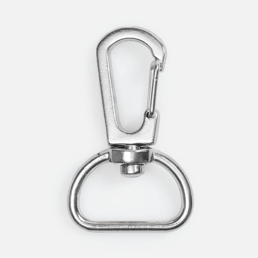 Застежка-карабин Snap hook, M, серебристая (хром)
