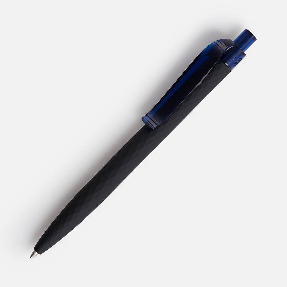 Ручка шариковая Prodir QS01 PRT-P Soft Touch, черная с синим
