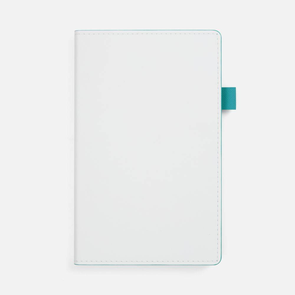 Ежедневник White Shall, недатированный, бело-бирюзовый