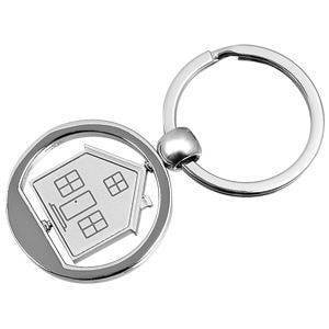 Брелок  "Дом", серебристый, 3,5х7,4х0,2 см, металл