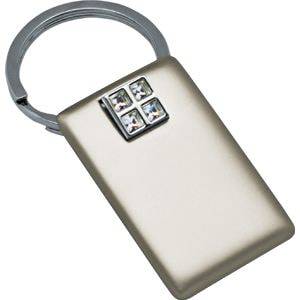 Брелок с кристаллами, 2,8х4,4х0,2 см, металл