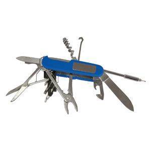 Нож многофункциональный с компасом и фонариком, синий, 9х2х3,3 см, металл, резина