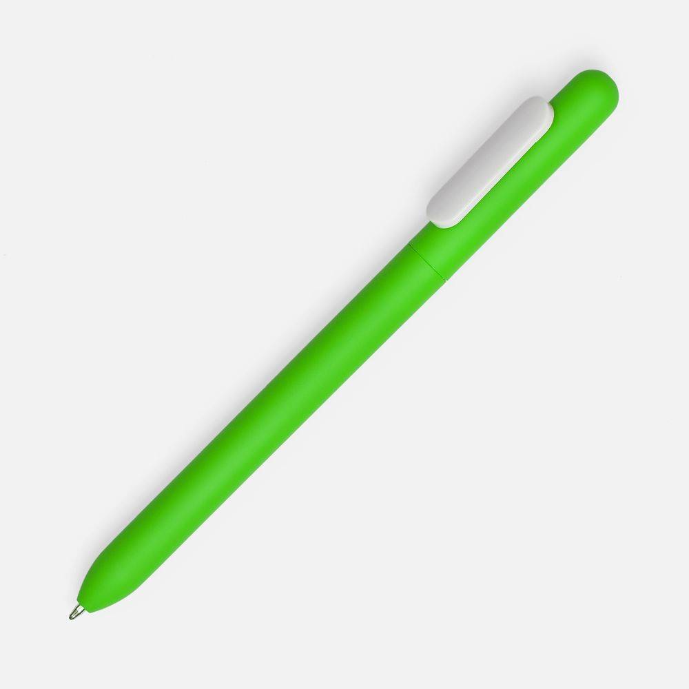 Ручка шариковая Swiper Soft Touch, зеленая с белым