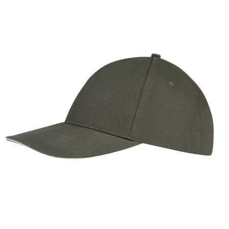 Бейсболка "SUNNY", 5 клиньев, застежка на липучке, бежевый/белый, 100% хлопок