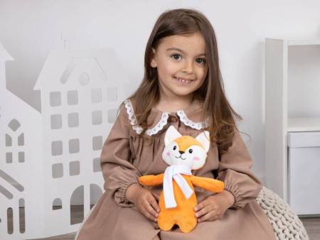 Мягкая игрушка Beastie Toys, лисенок с белым шарфом