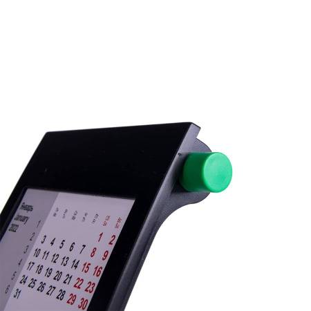 Календарь настольный на 2 года, черный с зеленым, 18х11 см, пластик, тампопечать, шелкография