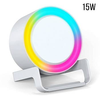 Беспроводная Bluetooth колонка U-Tone RGB c функцией беспроводной зарядки 15W, белый Беспроводная Bluetooth колонка U-Tone RGB c функцией беспроводной зарядки 15W, белый