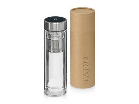Стеклянный термос с индикатором температуры "Tapp", 500 мл, серебристый