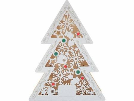 Шкатулка из фанеры в виде елки "Firytale" , серебристая