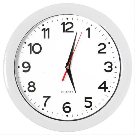 Часы настенные "ПРОМО" разборные ,  белый, D28,5 см, пластик