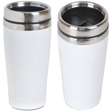 Термокружка  "WHITE" 450 мл, белый,  металл, лазерная гравировка, тампопечать