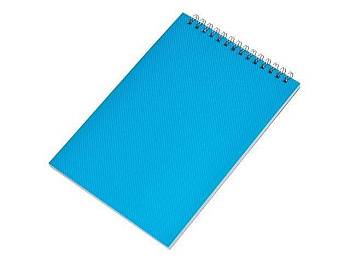 Блокнот на пружине в пластиковой обложке А5, синий
