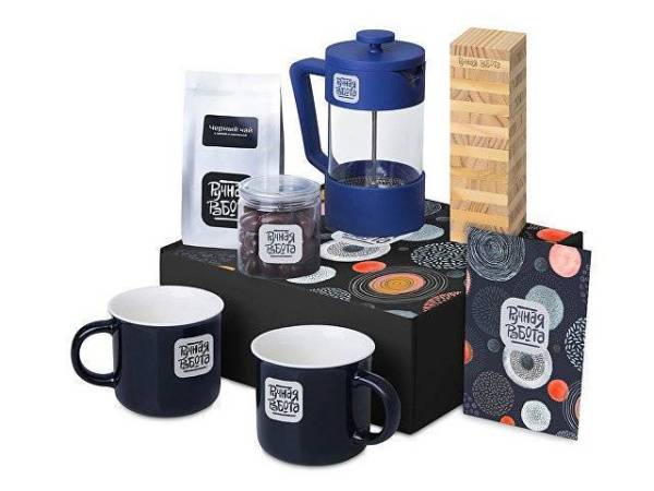 Подарочный набор «Re:y. Together»  с френчпрессом, кружками и дженгой