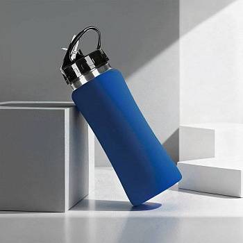 Бутылка для воды "Bottle C1", сталь, soft touch, 600 мл, темно-синий