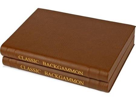 Нарды в кожаном кейсе в виде двухтомного издания книги «Классические нарды»