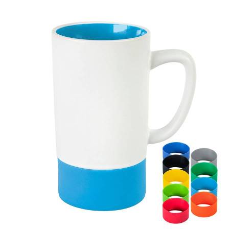 Кружка FUN2, белый с голубым, 470 мл