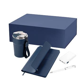 Подарочный набор Monaco, синий (термокружка, аккумулятор, ежедневник, ручка)