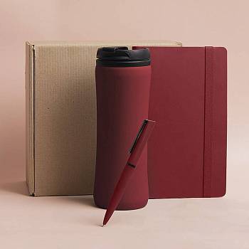Набор подарочный OFFICEKIT: термос, ежедневник, ручка, стружка, коробка, красный Набор подарочный OFFICEKIT: термос, ежедневник, ручка, стружка, коробка, красный