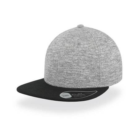 Бейсболка "BOOST",6 клиньев, пластиковая застежка,серый с черным,70% вискоза,30% п/э