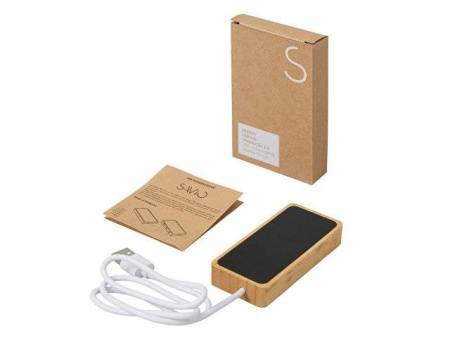 USB хаб с подсветкой лого «Reedia S5», 3*USB, 1*Type C, бамбук, черный