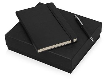 Подарочный набор Moleskine Hemingway с блокнотом А5 и ручкой, черный Подарочный набор Moleskine Hemingway с блокнотом А5 и ручкой, черный