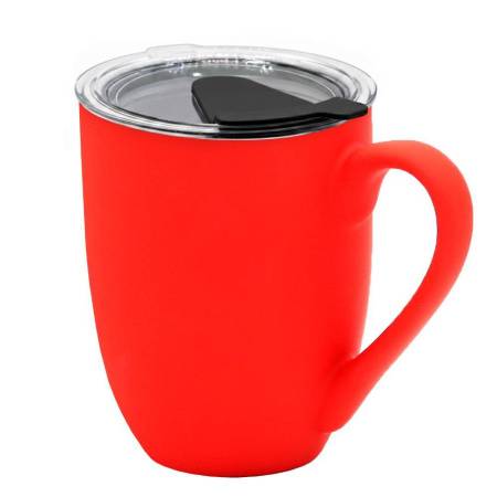 Кружка с крышкой Velvet Duo, софт-тач