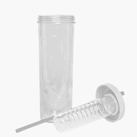 Бутылка для воды LONG DRINK с контейнером для фруктов и трубочкой, 700мл. белый с прозрачным, тритан Бутылка для воды LONG DRINK с контейнером для фруктов и трубочкой, 700мл. белый с прозрачным, тритан