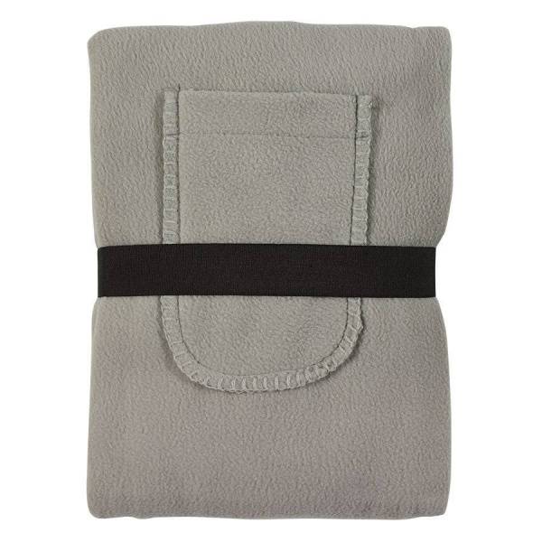 Плед  "Уютный" с карманами для ног,  серый, 130x150см