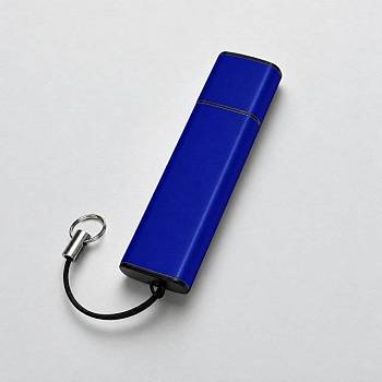 Флеш-карта USB 2.0 16 Gb металлическая с колпачком "Borgir", темно-синий