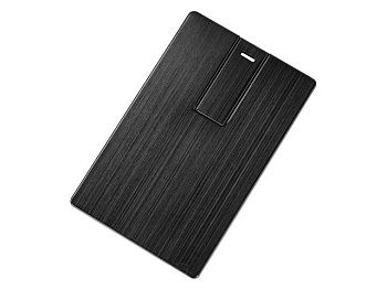 Флеш-карта "Визитка" USB 2.0 16 Gb в виде металлической карты "Card Metal", черный Флеш-карта "Визитка" USB 2.0 16 Gb в виде металлической карты "Card Metal", черный