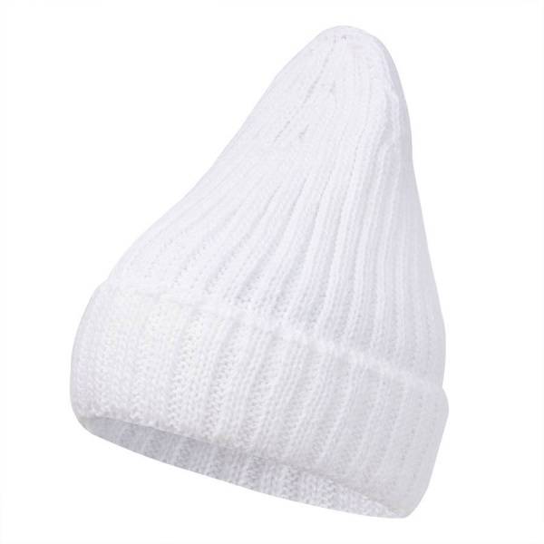 Шапка бини вязаная НАСВЯЗИ©, бежевый меланж, 30% шерсть