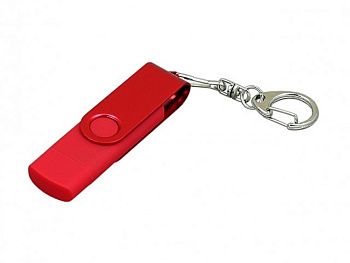 Флешка с поворотным механизмом, c дополнительным разъемом Micro USB, 32 Гб, красный Флешка с поворотным механизмом, c дополнительным разъемом Micro USB, 32 Гб, красный