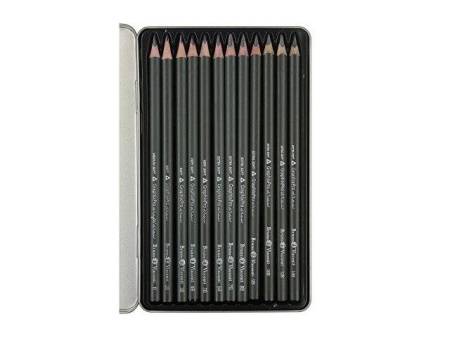 Набор чернографитовых карандашей  "Sketch & Art" ,12 шт. b-14b,  металлическая коробка с ложементом