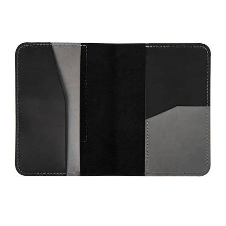 Обложка для паспорта,"Самолеты",черный, кожа натуральная 100%