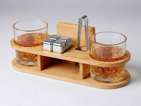 Набор для виски на бамбуковой подставке "Boulevardier"