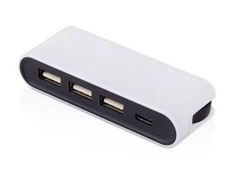 USB-хаб «Hubix» с коннектором 2-в-1 USB-C и USB-A, 2.0, белый