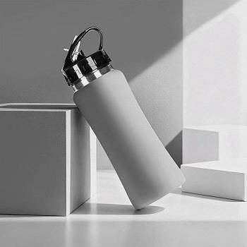 Бутылка для воды "Bottle C1", сталь, soft touch, 600 мл, серый