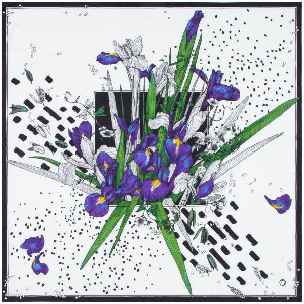 Платок шелковый Delicate, пионы