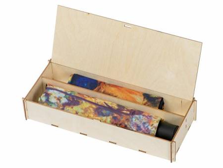 Набор: платок, складной зонт «Ренуар. Терраса», синий/желтый