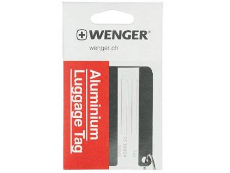 Бирка для багажа WENGER, черная, алюминий, 8 x 0,3 x 4 см