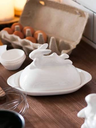 Маслёнка с кроликом, 380 мл, Белый Маслёнка с кроликом, 380 мл, Белый