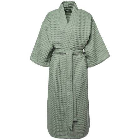 Халат вафельный женский Boho Kimono, зеленая мята, размер M (44-46)