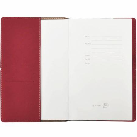 Бизнес-блокнот "BUSINESS", 140*210 мм, красный,  съемная обложка,  блок-линейка