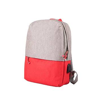 Рюкзак "Beam mini", серый/красный, 38х26х8 см, ткань верха: 100% полиамид, под-ка: 100% полиэстер Рюкзак "Beam mini", серый/красный, 38х26х8 см, ткань верха: 100% полиамид, под-ка: 100% полиэстер
