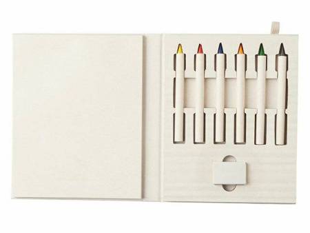 Набор цветных карандашей и листочков для рисования из молочной бумаги "Artify", молочный