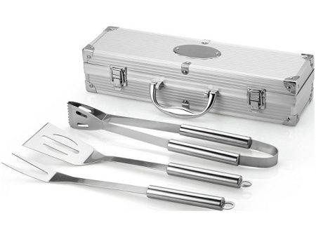 Набор для барбекю в кейсе: лопатка, щипцы, вилка "Salvy" Набор для барбекю в кейсе: лопатка, щипцы, вилка "Salvy"
