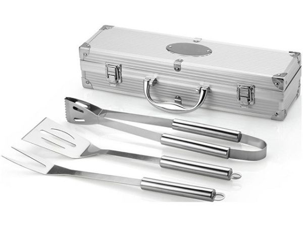 Набор для барбекю в кейсе: лопатка, щипцы, вилка «Salvy» Набор для барбекю в кейсе: лопатка, щипцы, вилка «Salvy»