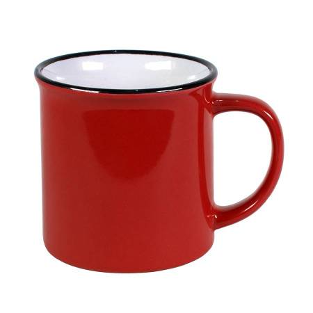 Кружка CAMP, голубая  с черным кантом, 280мл, тонкая керамика