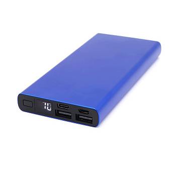 Внешний аккумулятор Höginn в металлическом корпусе, 10000mAh, синий. Внешний аккумулятор Höginn в металлическом корпусе, 10000mAh, синий.