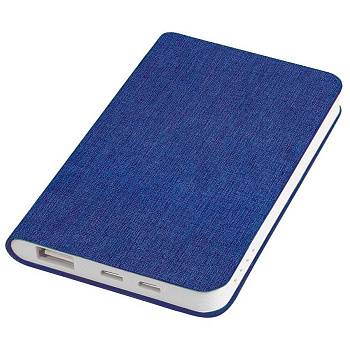 Универсальный аккумулятор "Provence" (5000mAh),синий,7,5х12,1х1,1см, искусственная кожа,плас Универсальный аккумулятор "Provence" (5000mAh),синий,7,5х12,1х1,1см, искусственная кожа,плас